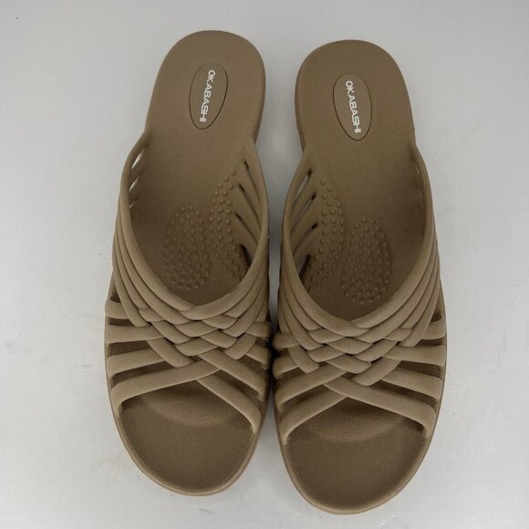Okabashi Venice Chai Women's Size Large (9.5-10.5) Beige Archfit Slide Sandals - Picture 5 of 9